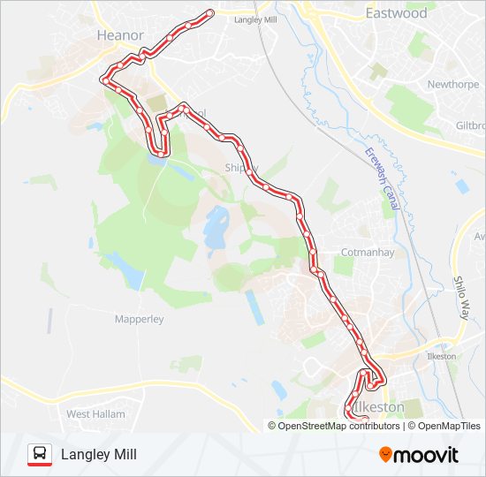 34 Route: Schedules, Stops & Maps - Langley Mill (Updated)