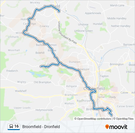 16 Route Schedules, Stops & Maps Dronfield (Updated)