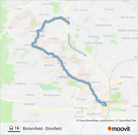 16 Bus Line Map