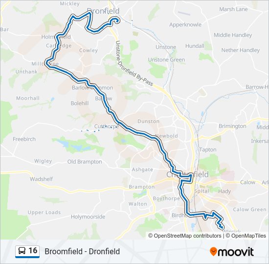 16 Bus Line Map