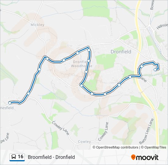 16 Route Schedules, Stops & Maps Holmesfield (Updated)