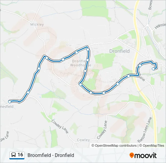 16 Bus Line Map