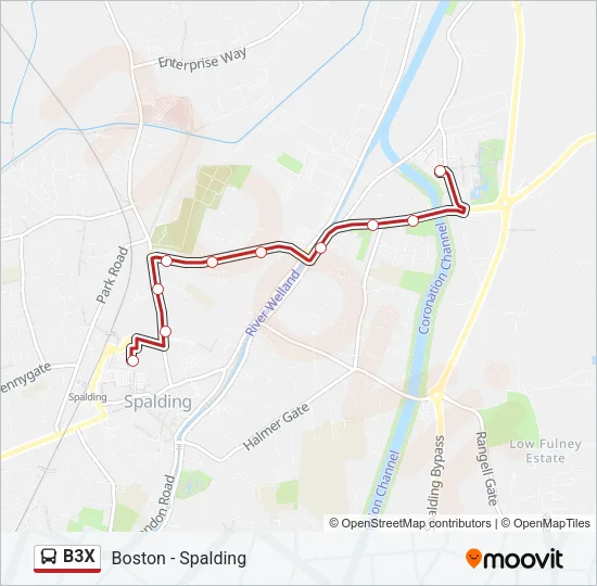 B3X Bus Line Map