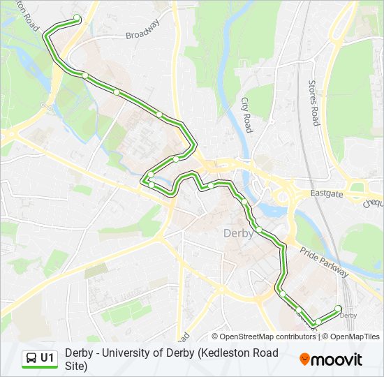u1 Route Schedules, Stops & Maps Derby (Updated)