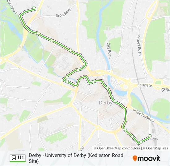 U1 Bus Line Map