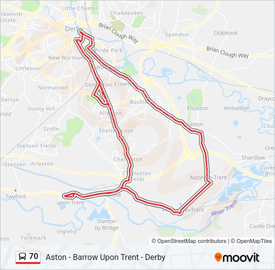 70 Bus Line Map