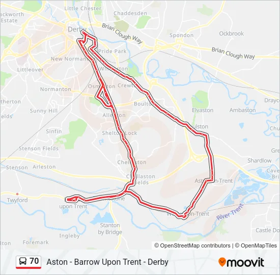 70 Bus Line Map