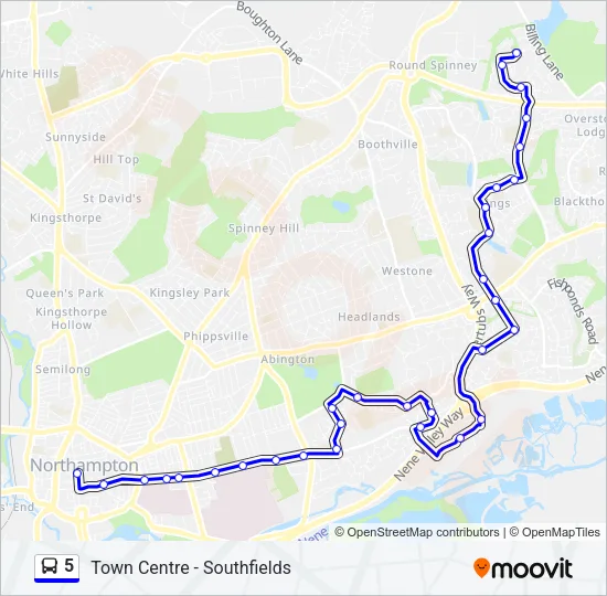 5 Bus Line Map