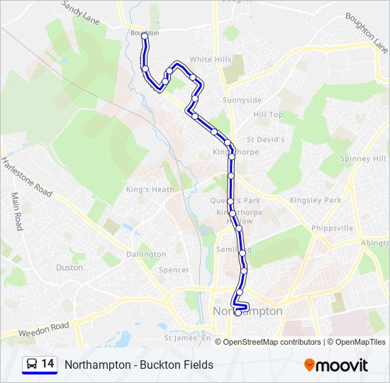 14 bus Line Map