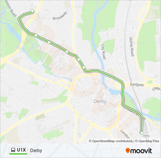 U1X Bus Line Map
