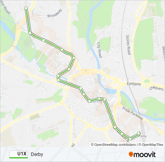 u1x Route Schedules, Stops & Maps Derby (Updated)
