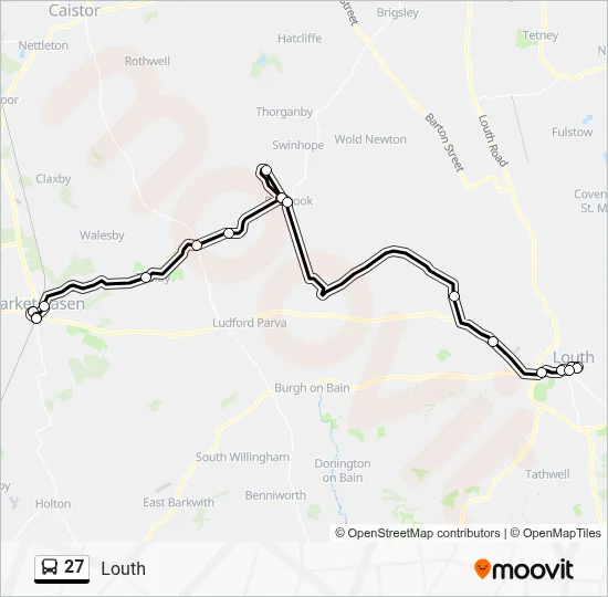27 Route: Schedules, Stops & Maps - Louth (Updated)
