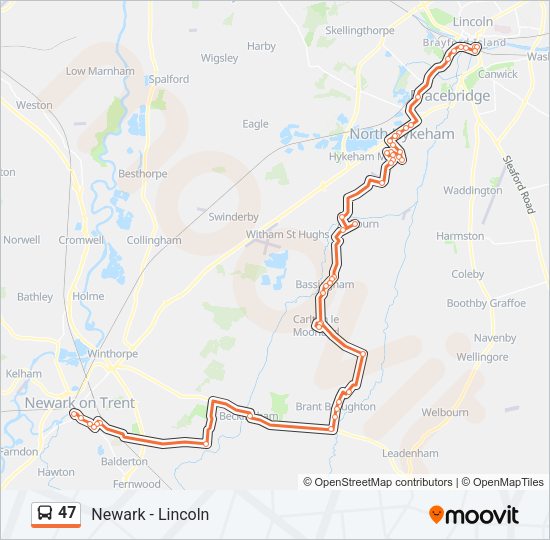 47 Bus Line Map