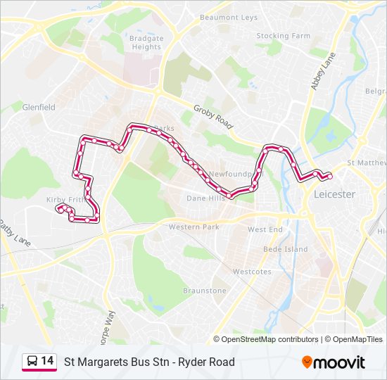 14 bus Line Map