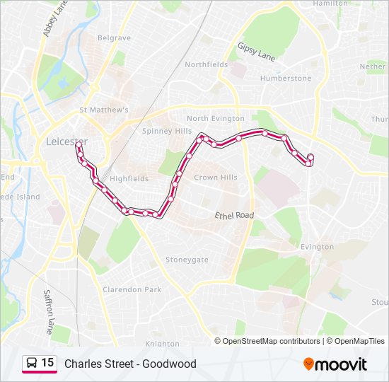 15 Bus Line Map