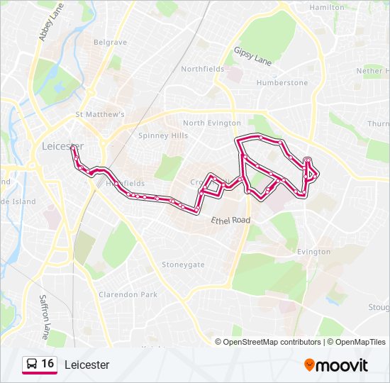 16 bus Line Map