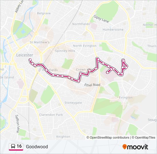 16 bus Line Map