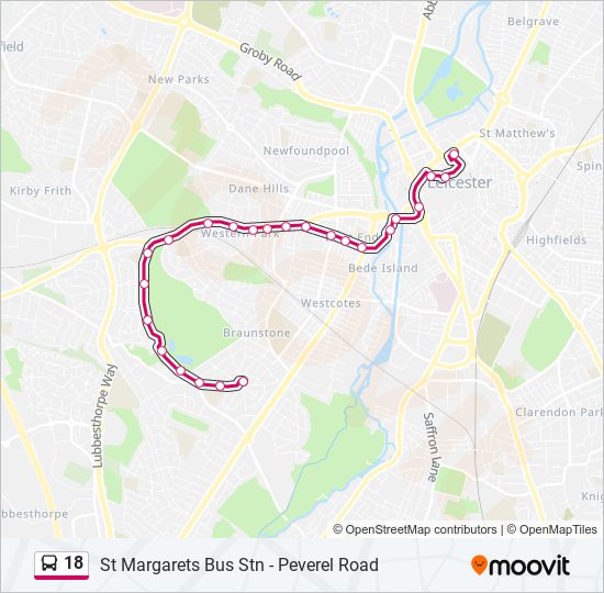 18 Bus Line Map