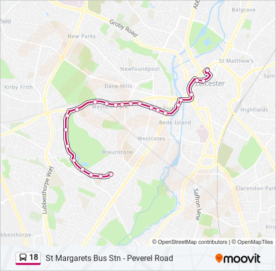 18 bus Line Map