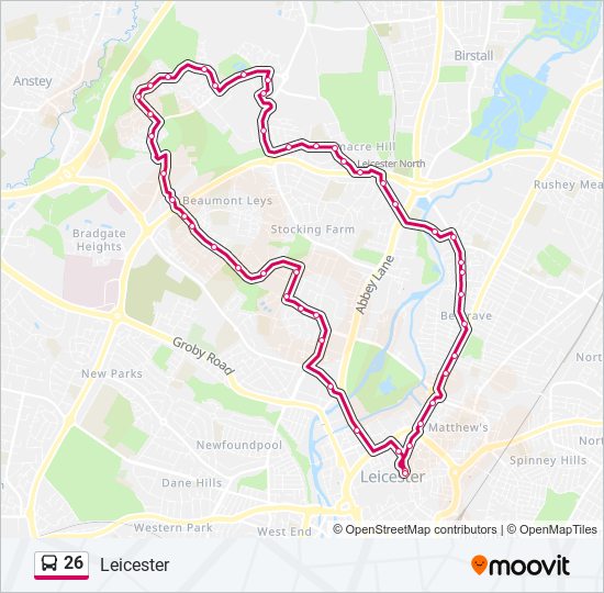 26 bus Line Map