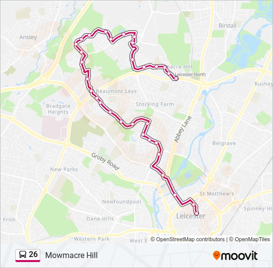 26 bus Line Map