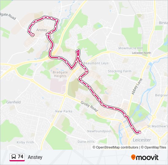 74 bus Line Map