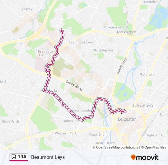14A Bus Line Map