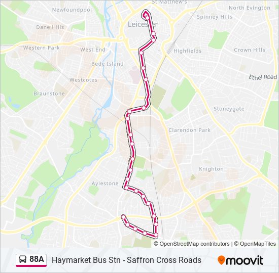 88A bus Line Map