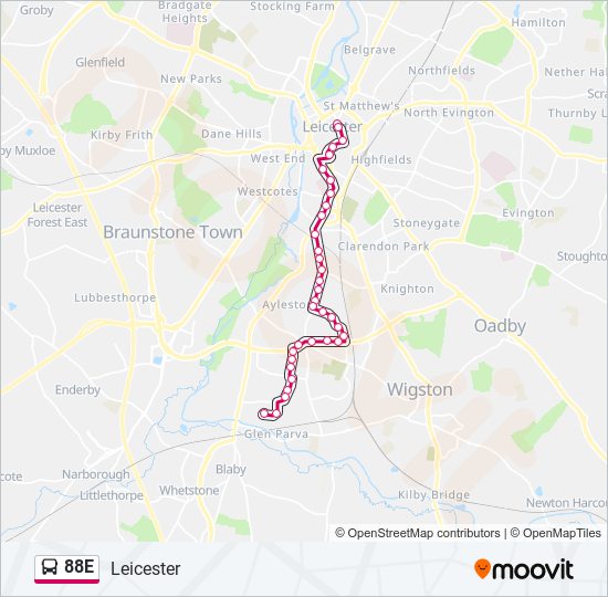 88E Bus Line Map