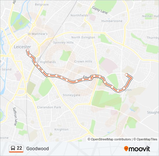 22 Bus Line Map