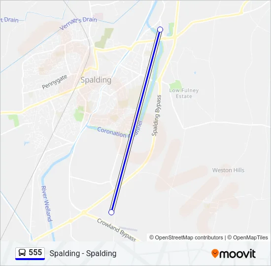 555 Bus Line Map