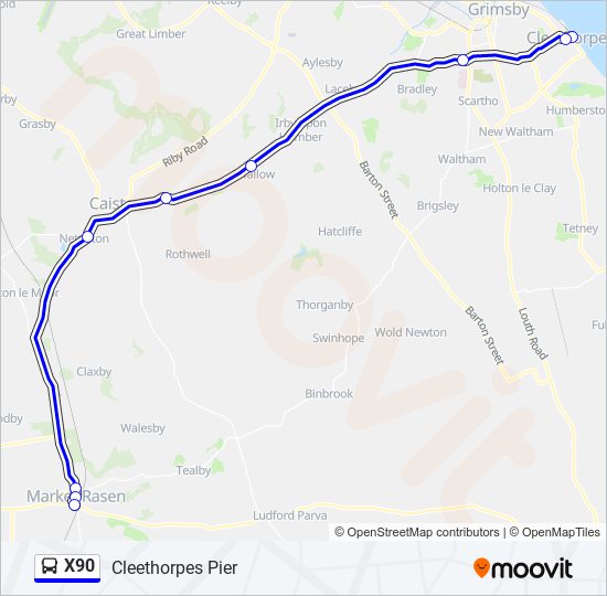 X90 Bus Line Map