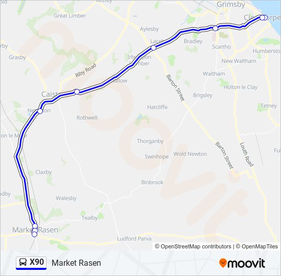 X90 Bus Line Map