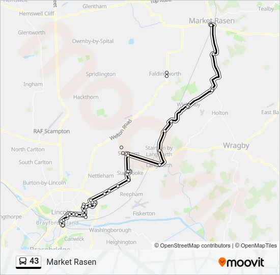 43 Bus Line Map