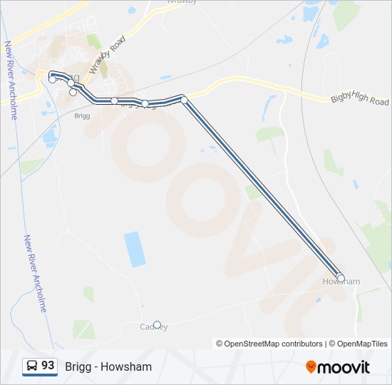 93 bus Line Map