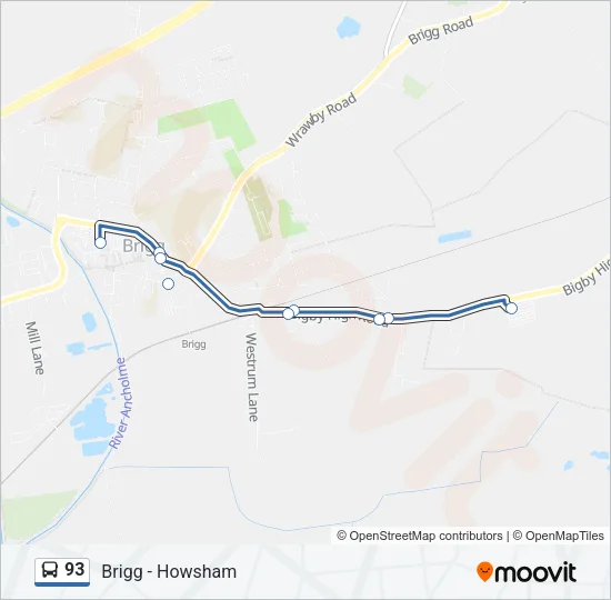 93 Bus Line Map