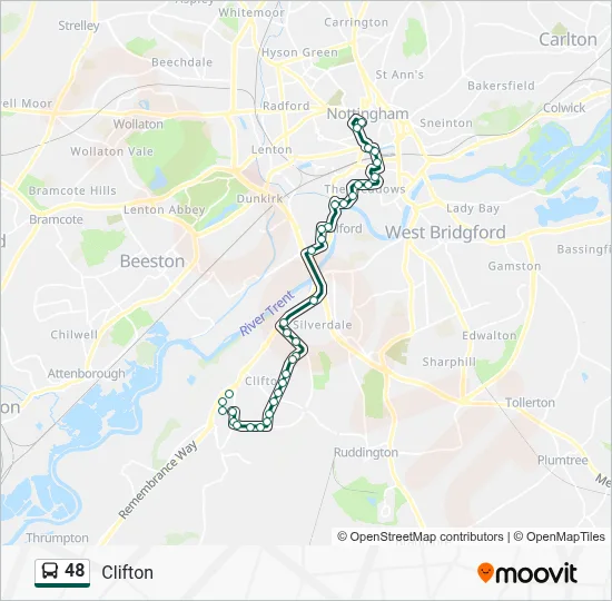 48 Route: Schedules, Stops & Maps - Clifton (Updated)