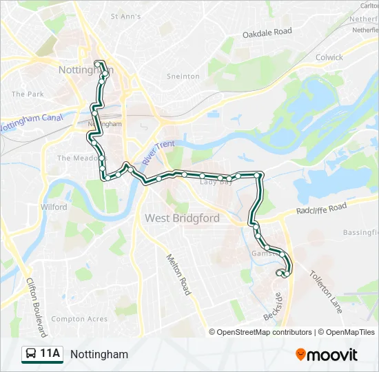 11A Bus Line Map