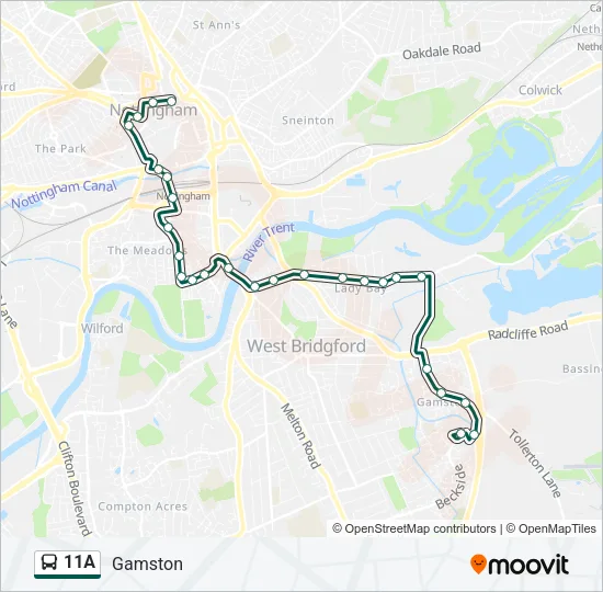 11A Bus Line Map
