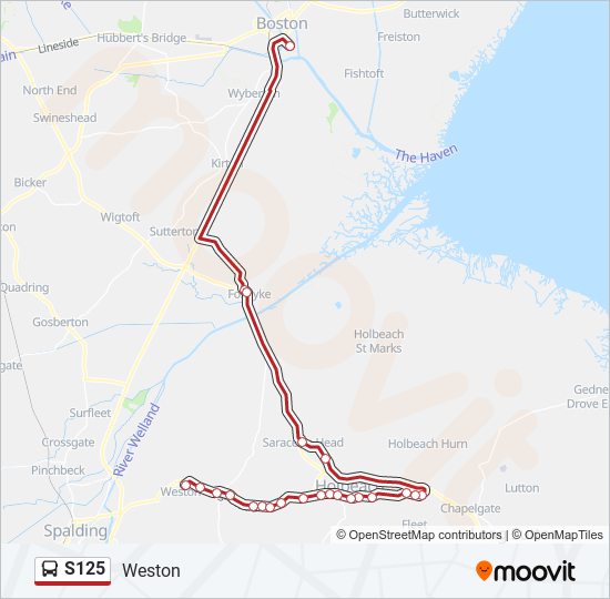 S125 Bus Line Map