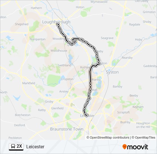 2x Route: Schedules, Stops & Maps - Leicester (Updated)