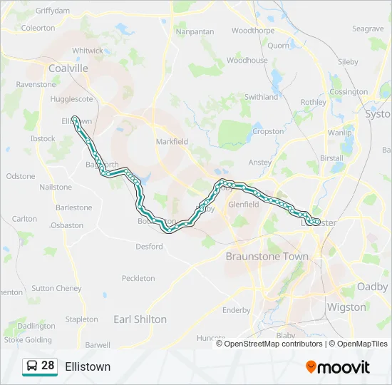 28 Bus Line Map