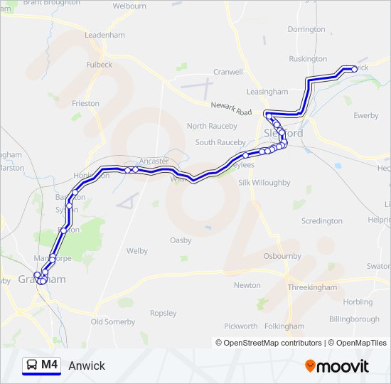 M4 Bus Line Map