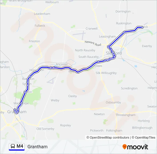 M4 Bus Line Map