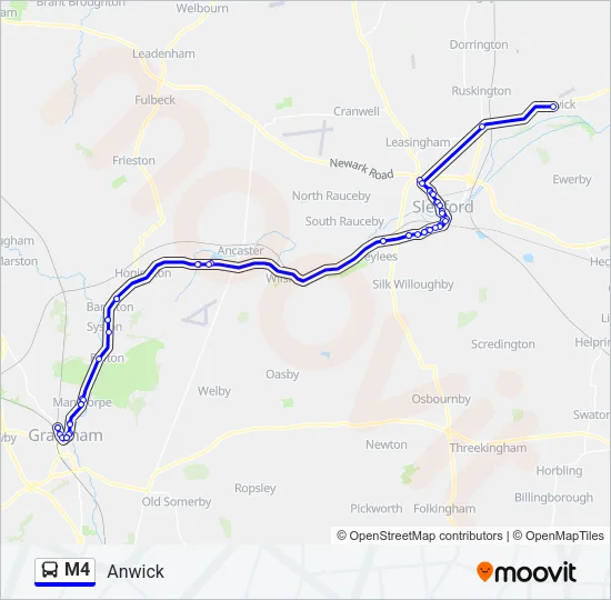 M4 Bus Line Map