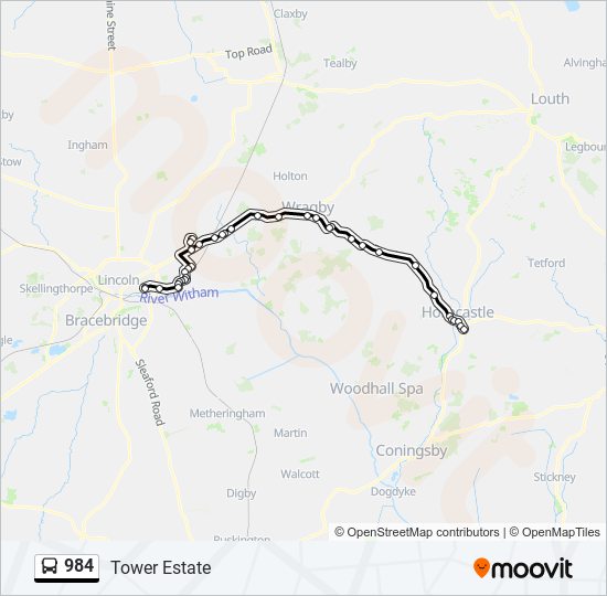 984 bus Line Map