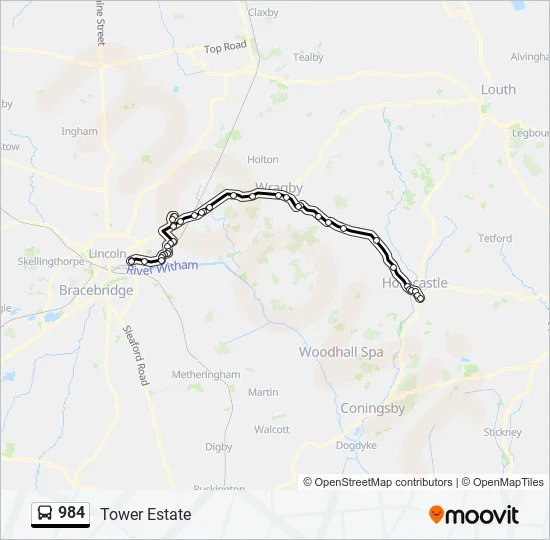 984 Bus Line Map