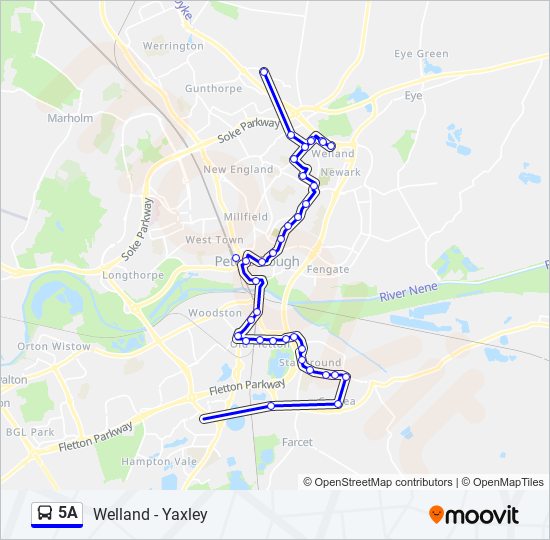 5a Route Schedules, Stops & Maps Whittlesey (Updated)