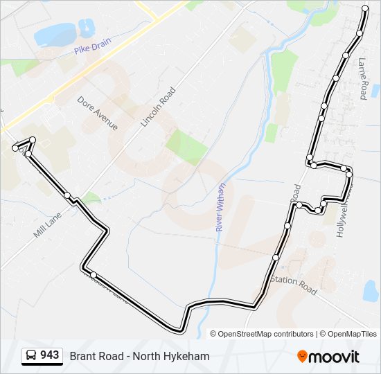 943 Bus Line Map