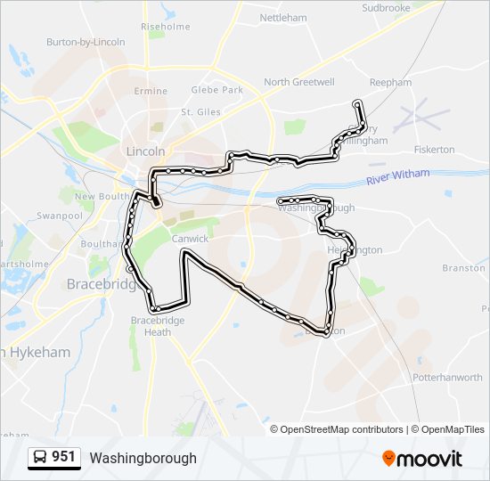 951 Bus Line Map